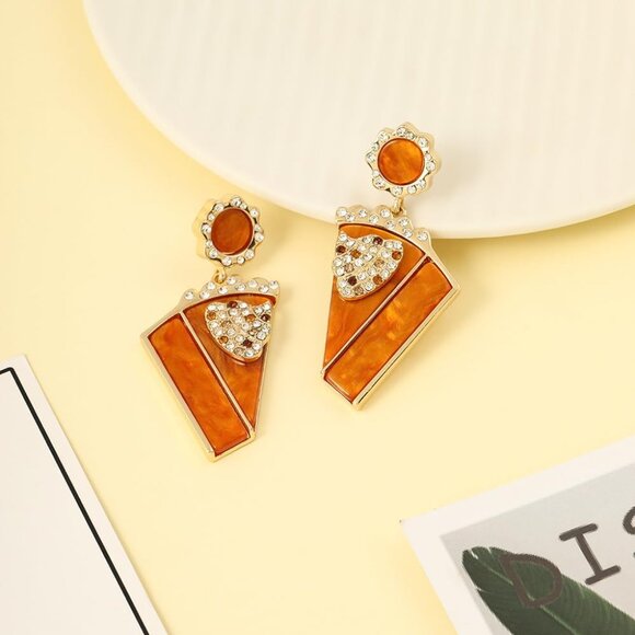 Pumpkin Pie Cake Turkey Bonfire Earrings for Women Dangling Jewelry - Picture 5 of 6